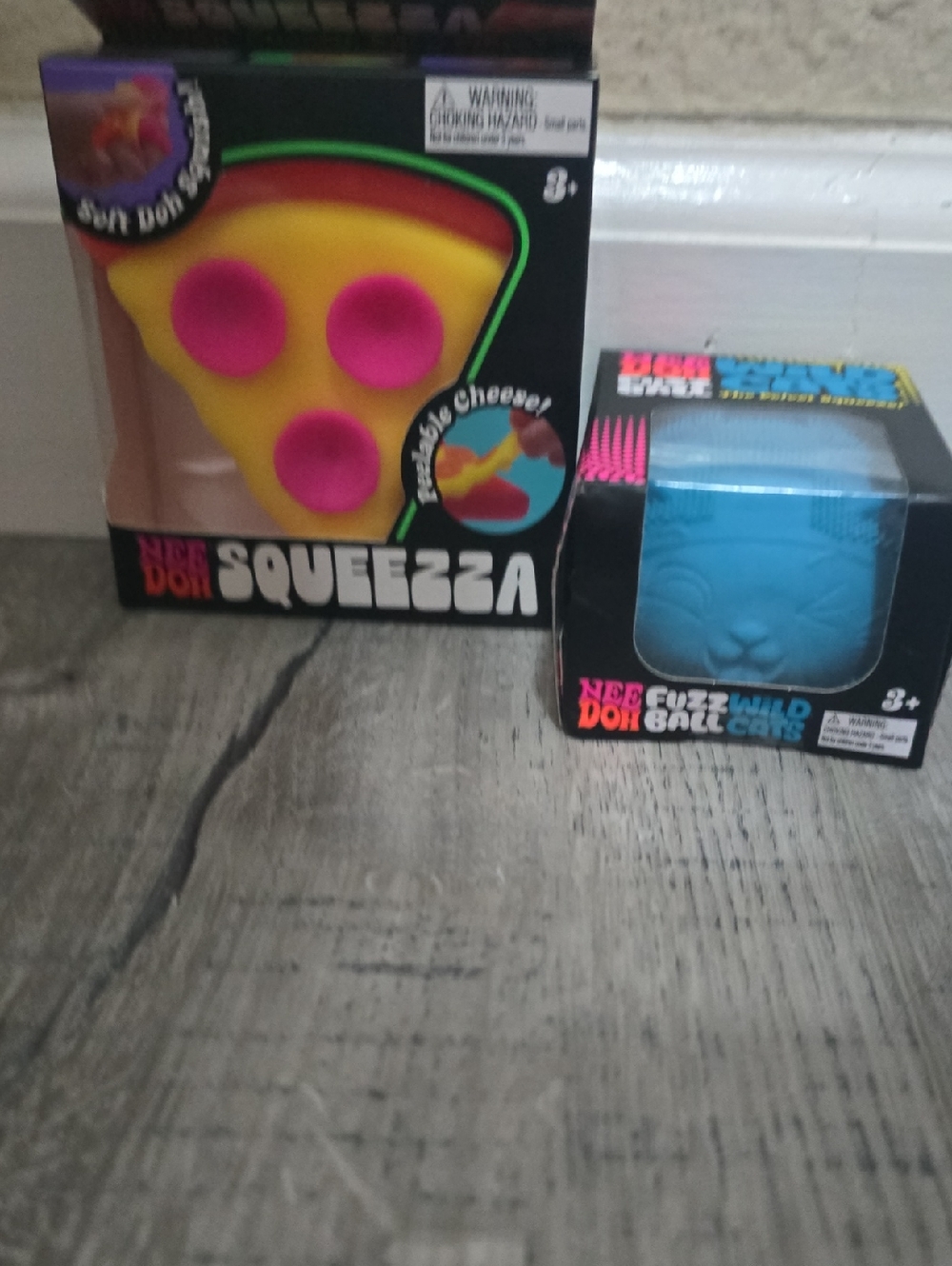 Needoh Squeezza Pizza Slice And Wild Cats Blue Fuzz Ball